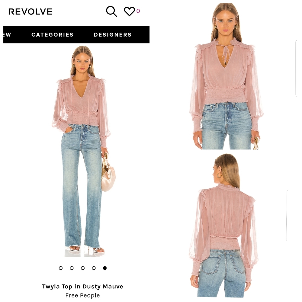 Free people size XL twyla top in dusty mauve